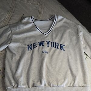 Shein  Gray And Blue Sweat Shirt Top